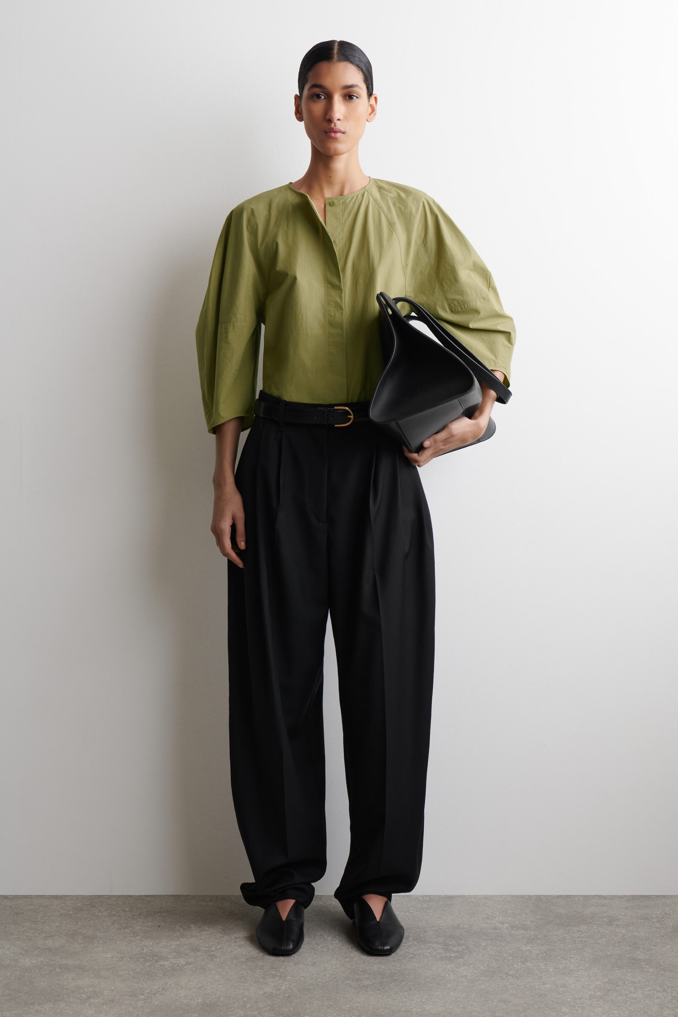 COS, Sculptural Cotton-Poplin Blouse