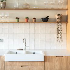 boiling water tap above double butler sink