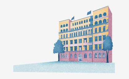 Sketch of the façade of the Tortue hotel, Hamburg, Germany