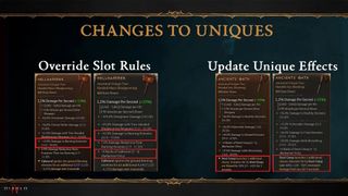 Changes to the Diablo 4 Uniques