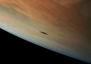 Amalthea's shadow on Jupiter