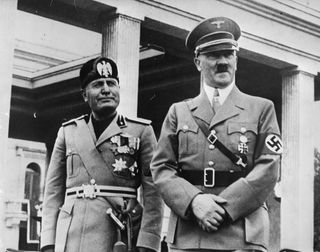 Leaders of fascism Mussolini and Hitler