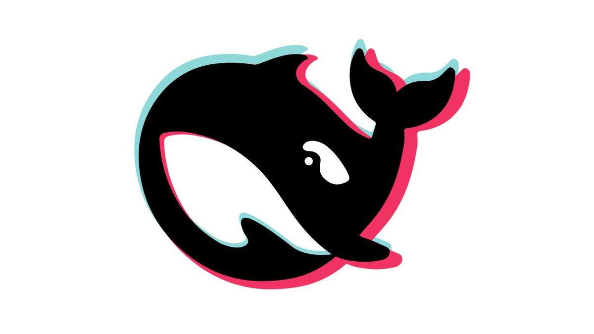 DeepSeek whale logo in the style of the TikTok logo.