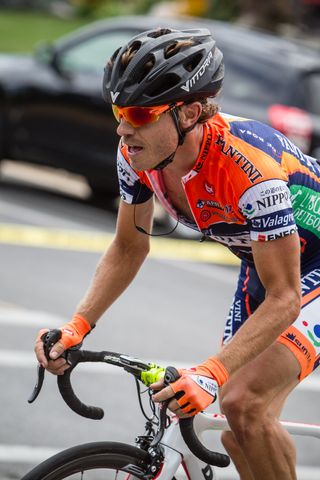 Damiano Cunego (Nippo-Vini Fantini) on the climb.