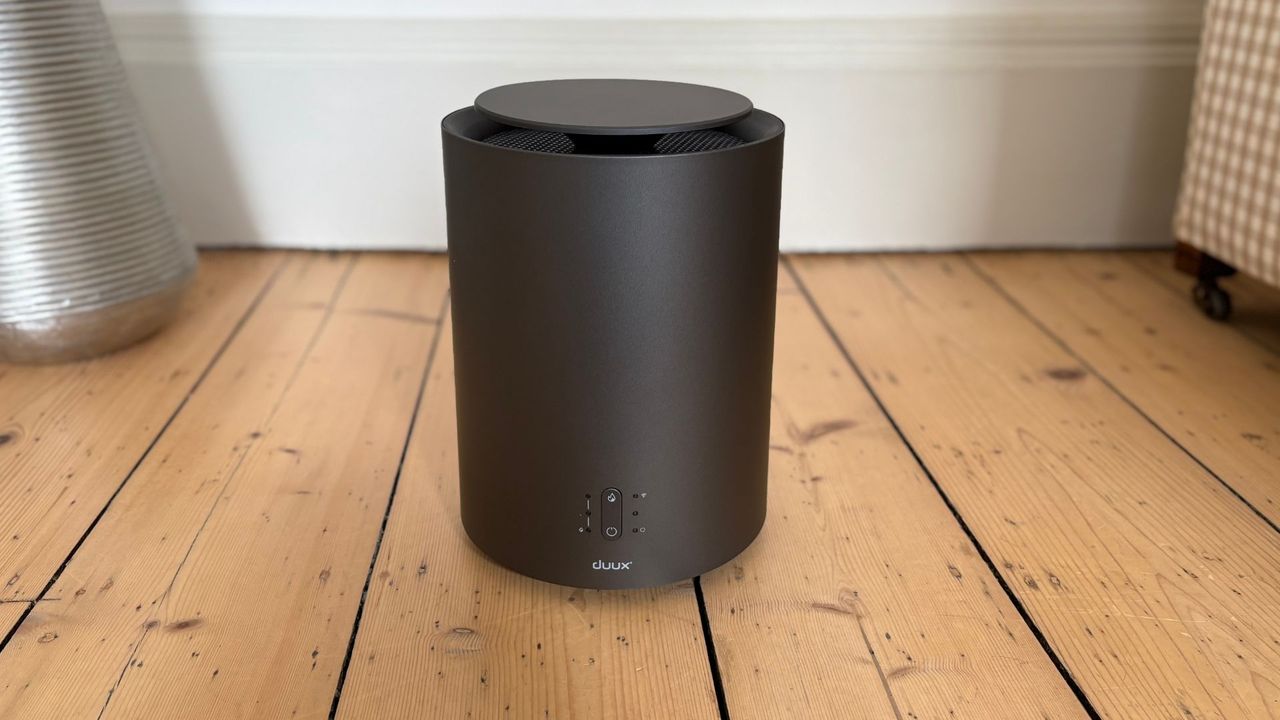 The Duux ThreeSixty Smart Ceramic Fan Heaterunboxed and in the lounge