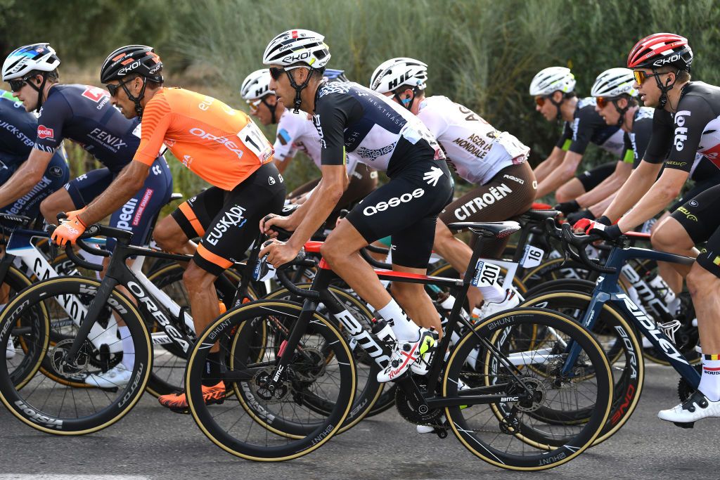 VALDEPEAS DE JAN SPAIN AUGUST 25 Fabio Aru of Italy and Team Qhubeka Nexthash during the 76th Tour of Spain 2021 Stage 11 a 1336km stage from Antequera to Valdepeas de Jan 1009m lavuelta LaVuelta21 on August 25 2021 in Valdepeas de Jan Spain Photo by Tim de WaeleGetty Images