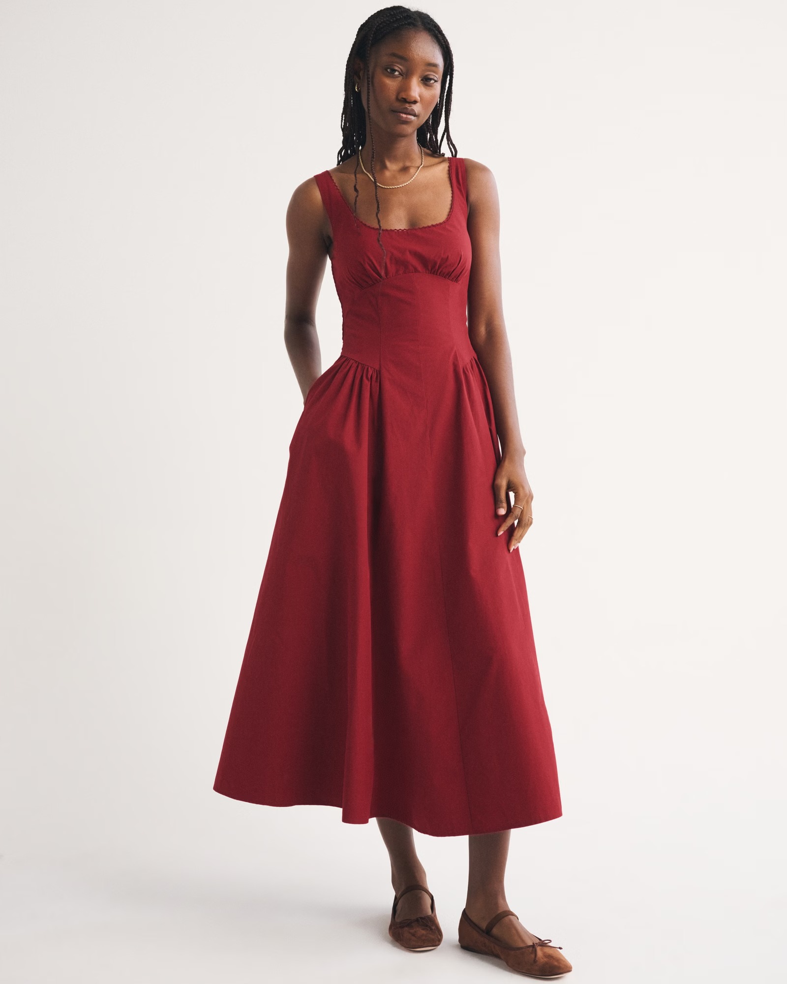100% Cotton A&amp;amp;f Bra-Free Dylan Midi Dress