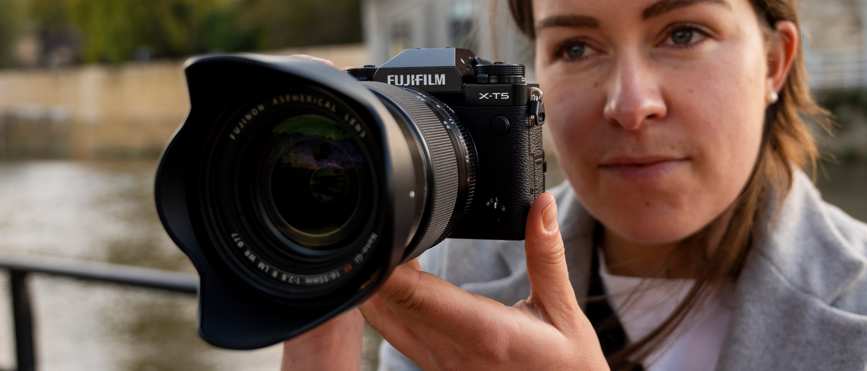 Fujifilm X-T5 in-hand with author