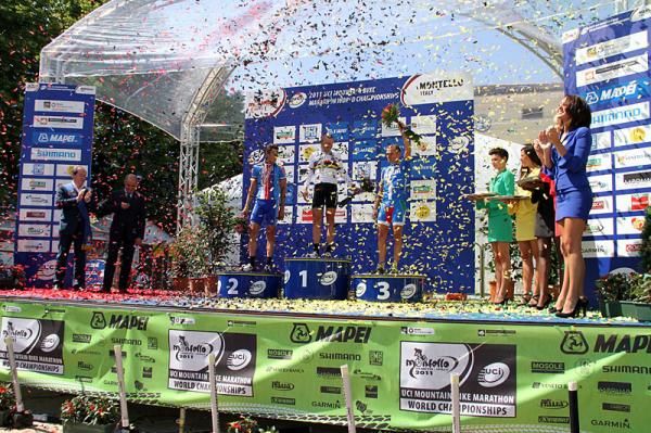 The elite men's podium