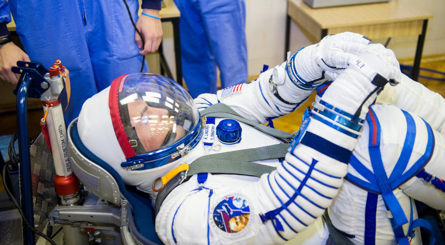 Lindgren in Sokol Space Suit