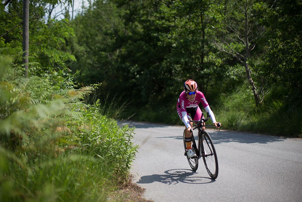Evelyn Stevens (USA) of Boels-Dolmans Cycling Team starts the descent during the Giro Rosa 2016 - Stage 7