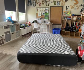 The Sweetnight Prime Memory Foam Mattress off-gassing in Alex's kids' playroom
