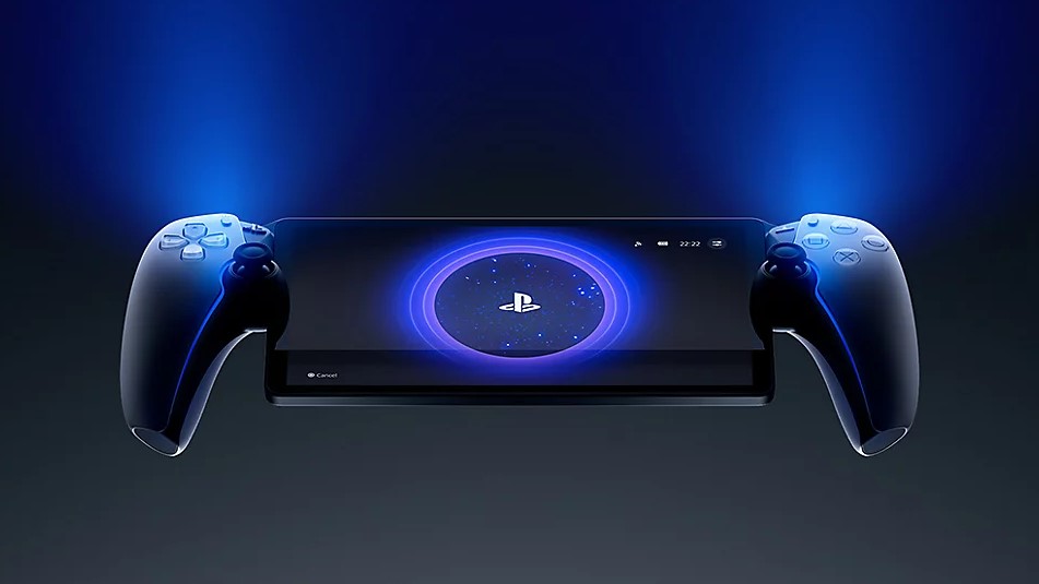 A promotional shot of the PlayStation Portal handheld device