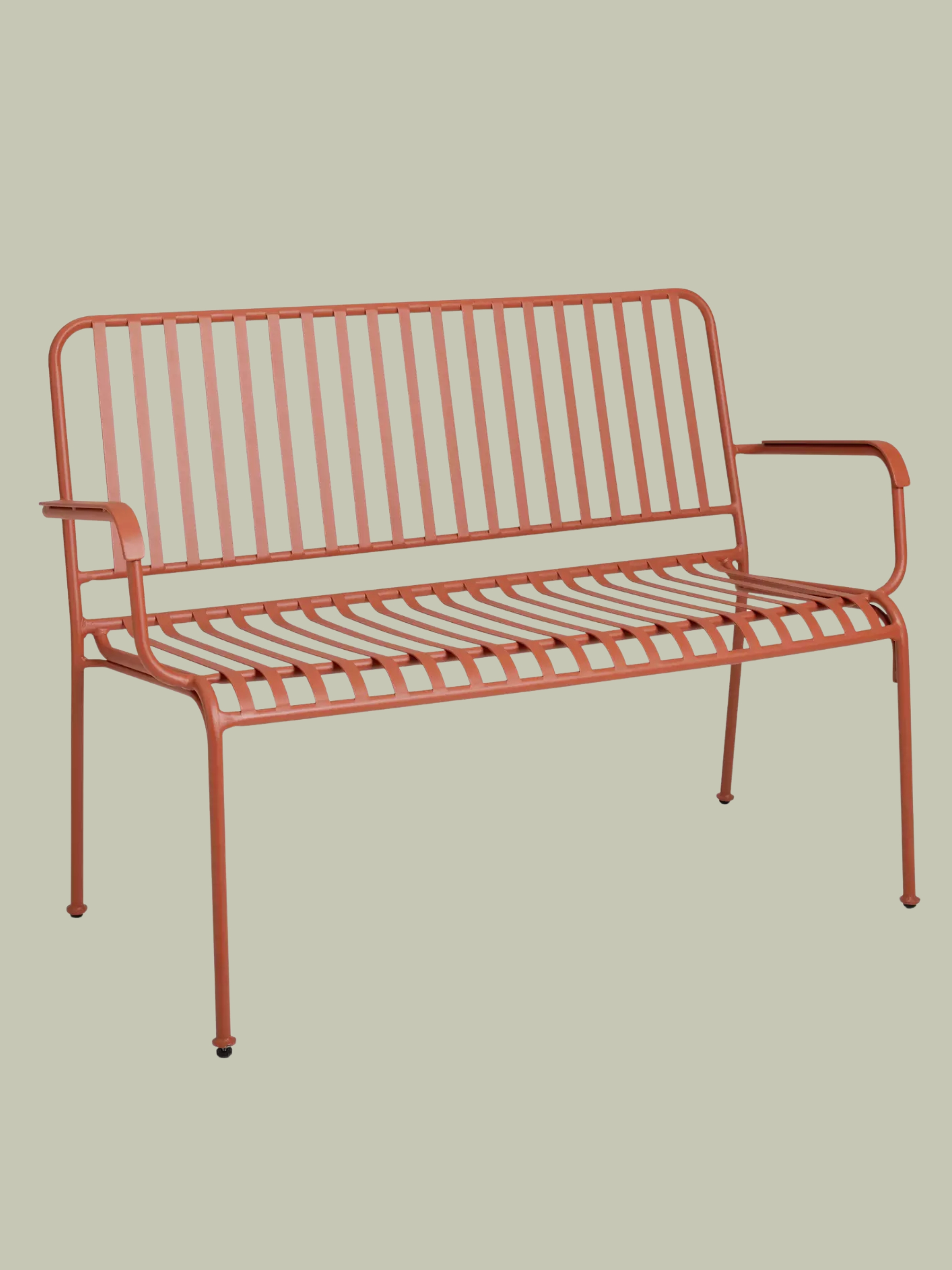 Habitat, Indu 2 Seater Metal Garden Bench - Red