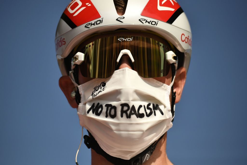 Team Cofidis rider Italys Elia Viviani waits prior to the 21st and last stage of the 107th edition of the Tour de France cycling race 122 km between ManteslaJolie and Champs Elysees Paris on September 20 2020 Photo by Marco Bertorello POOL AFP Photo by MARCO BERTORELLOPOOLAFP via Getty Images