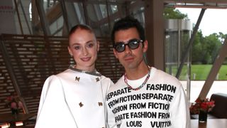 paris, france july 05 sophie turner and her husband joe jonas attend louis vuitton parfum hosts dinner at fondation louis vuitton on july 05, 2021 in paris, france photo by bertrand rindoff petroffgetty images for louis vuitton
