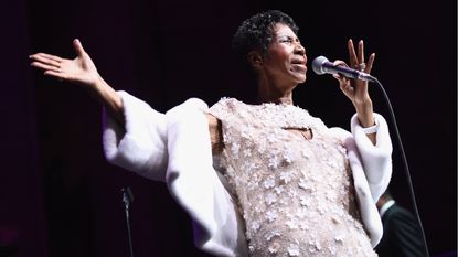 Aretha Franklin performs onstage at a gala in 2017.