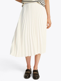 Tommy Hilfiger Fluid Pleated Pull On Midi Skirt, Ivory Petal | £120 at John Lewis