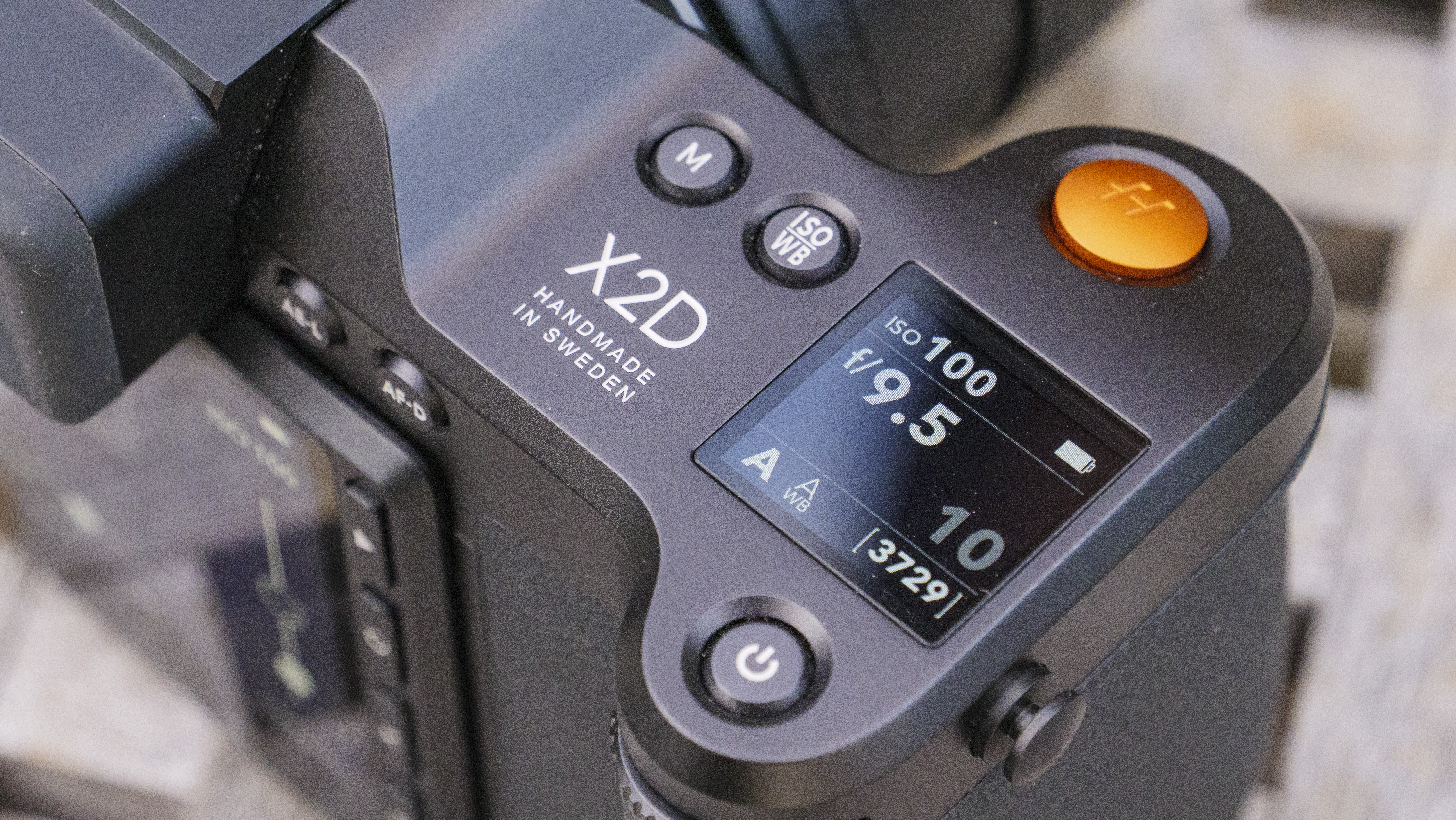 The Hasselblad X2D 100C camera close up of controls