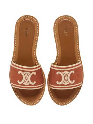 24s, Celine Lympia Mules in Triomphe Jacquard Canvas - Celine