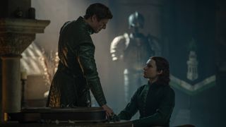 James Norton as Ormund Hightower and Benjamin Evan Ainsworth as Daeron Targaryen in House of the Dragon season 3