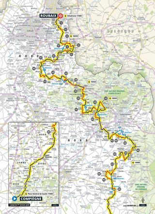 Map of 2021 Paris-Roubaix