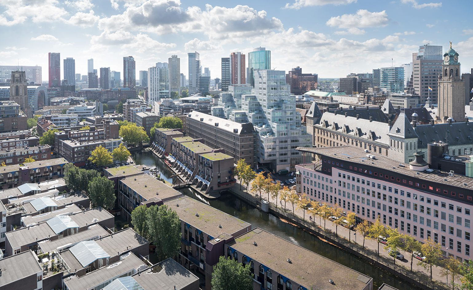 City view of Rotterdam in the day