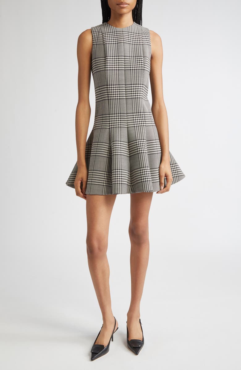 The Sophie Prince of Wales Plaid Virgin Wool Fit &amp;amp; Flare Minidress