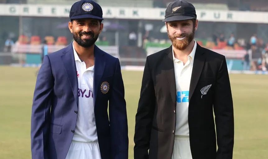 Ajinkya Rahane of India and Kane Williamson of New Zealand