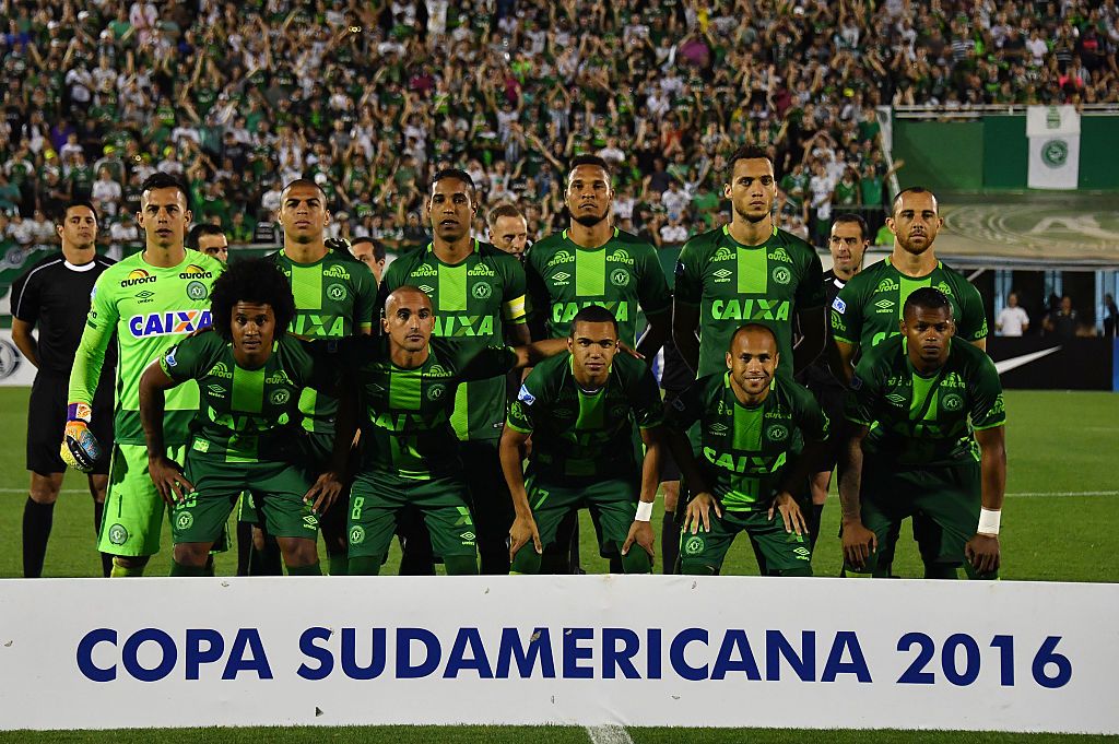 Brazil&amp;#039;s Chapecoense players.