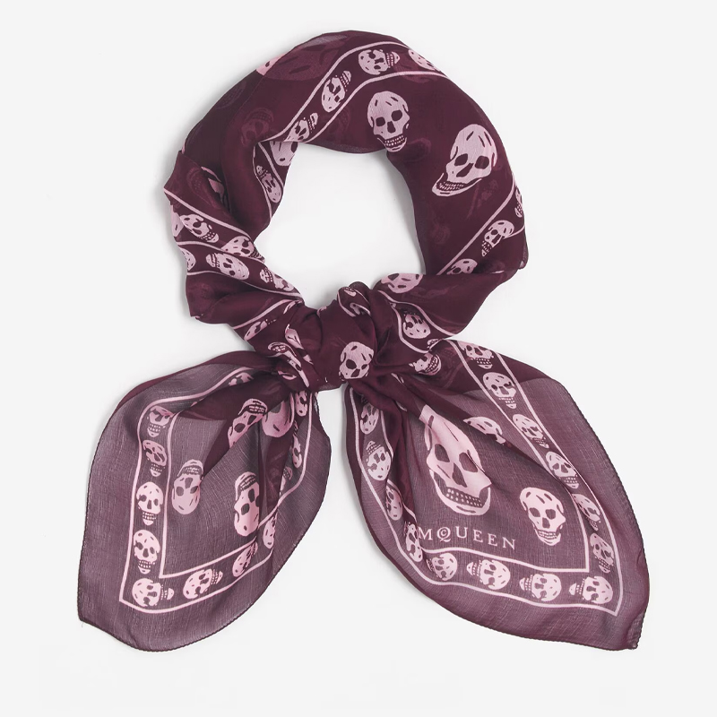 Alexander McQueen silk skull print scarf