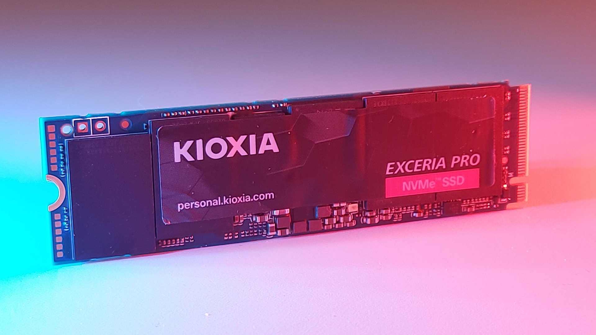 Kioxia Exceria Pro 2TB on a desk