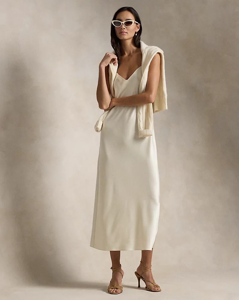 Satin Midi Slip Dress