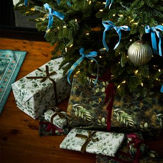 Christmas tree with gifts underneath