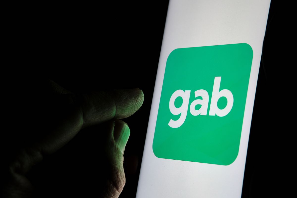 Gab splash screen on a smartphone