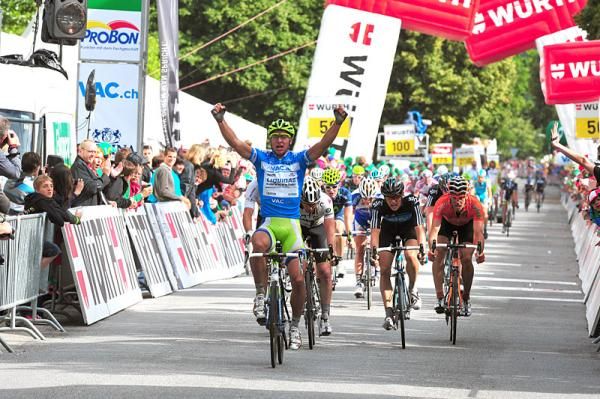 Points leader Peter Sagan (Liquigas-Cannondale) wins stage 8 in Schaffhausen, the Slovakian's second victory at the Tour de Suisse.