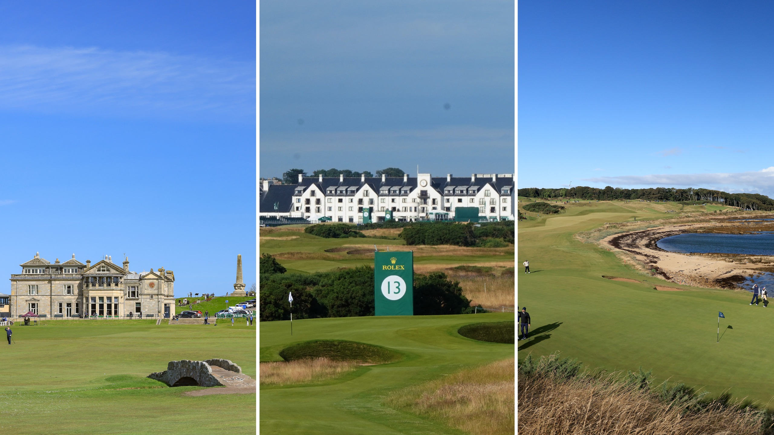St Andrews, Carnoustie and Kingsbarns golf courses