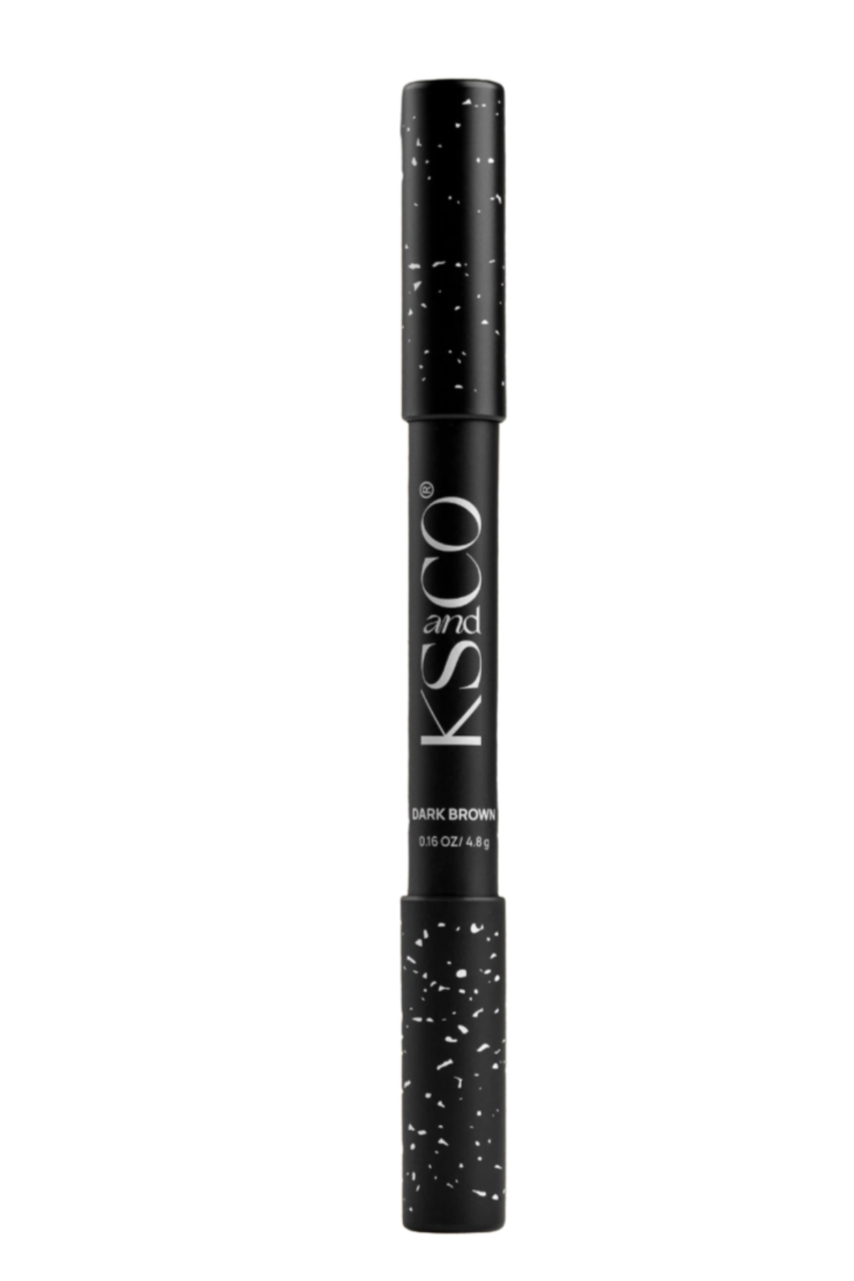 a black pencil with white writing