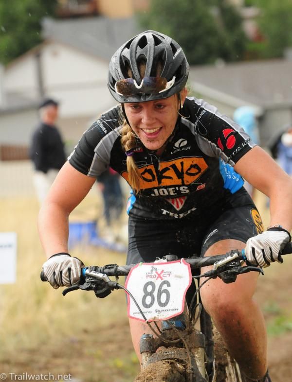 Katie Sodergren (Tokyo Joes) seems happy there was just one lap to go