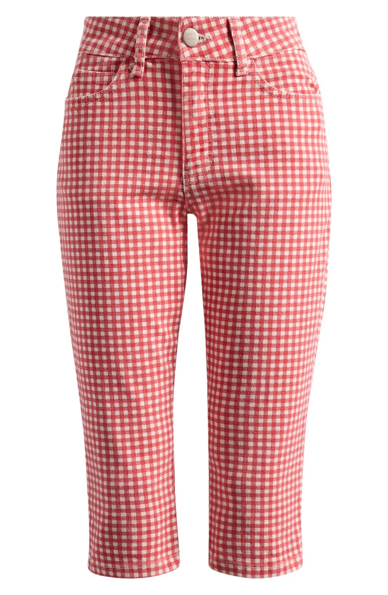 Checkered Ham Capri Jeans