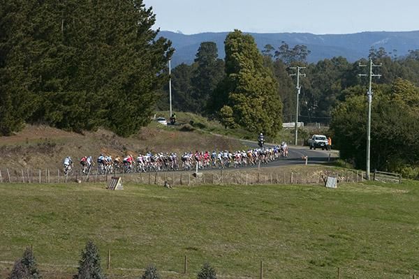 The peloton rolls around the roads near Castra on the penultimate stage of the tour.