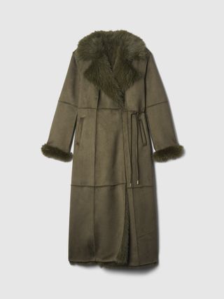 Gap x Cult Gaia, Vegan Suede Wrap Coat