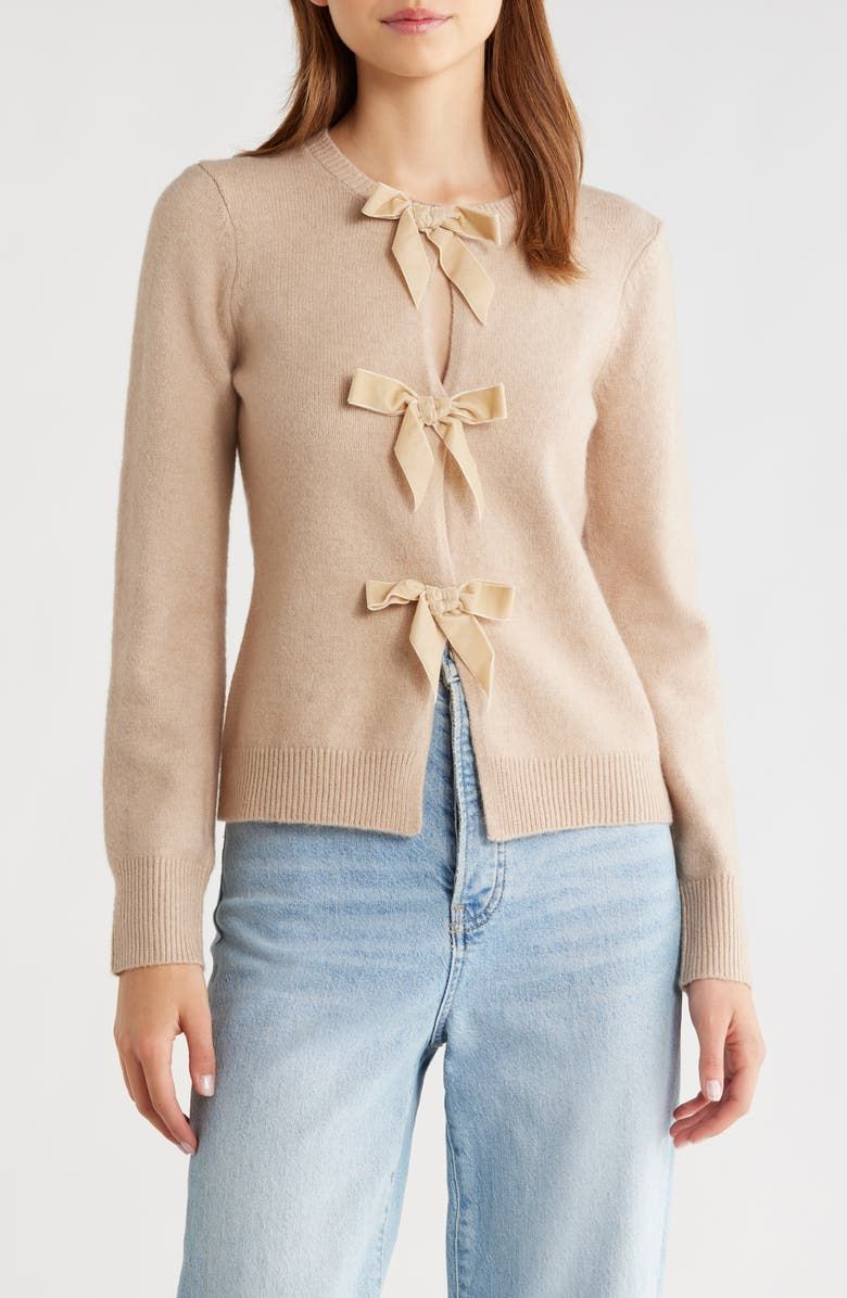 Kayla Velvet Bow Front Cardigan