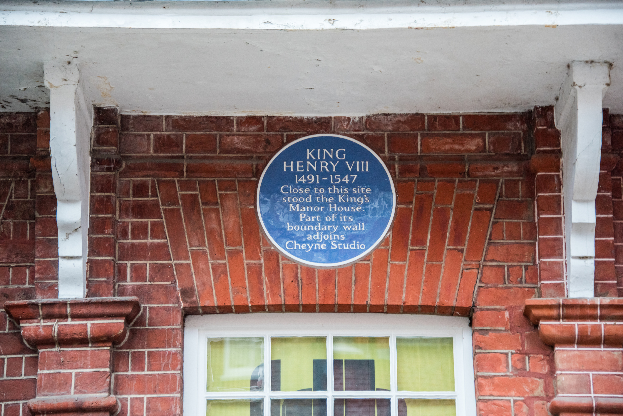 King Henry VIII's blue plaque on the site of his royal manor