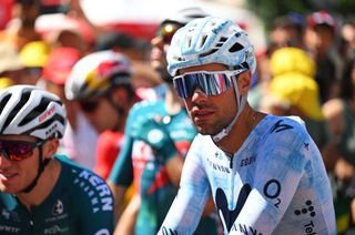 LOUSA PORTUGAL AUGUST 19 Jorge Arcas of Spain and Team Movistar prior to the La Vuelta 79th Tour of Spain 2024 Stage 3 a 1915km stage from Lousa to Castelo Branco UCIWT on August 19 2024 in Lousa Portugal Photo by Tim de WaeleGetty Images