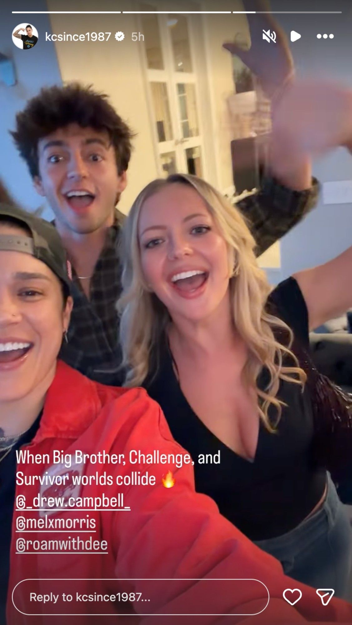 Melody and Kaycee and Drew all posing together for a picture.