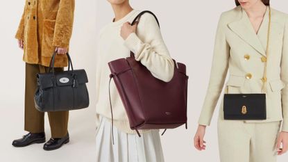 Three models carrying Mulberry bags 