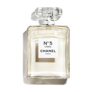 Chanel N°5 L’eau bottle on a white background