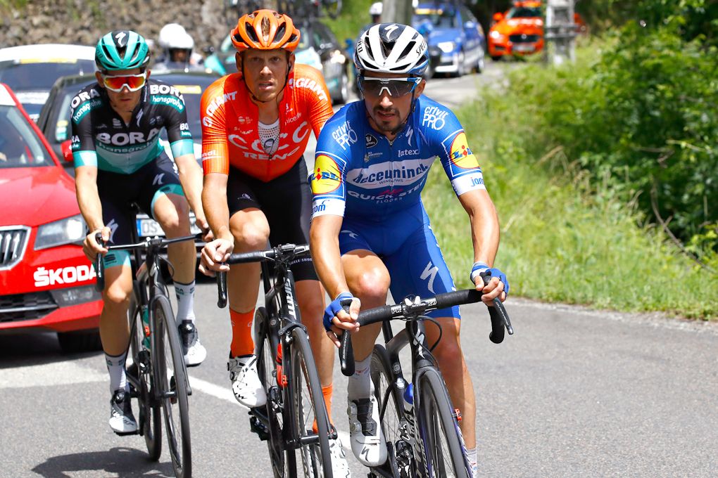 Julian Alaphilippe in the stage 6 breakaway at Dauphine