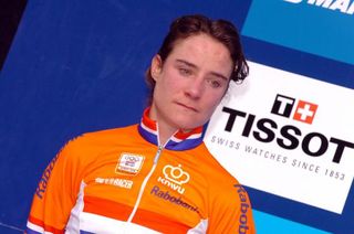 Marianne Vos struggled to accpet defeat